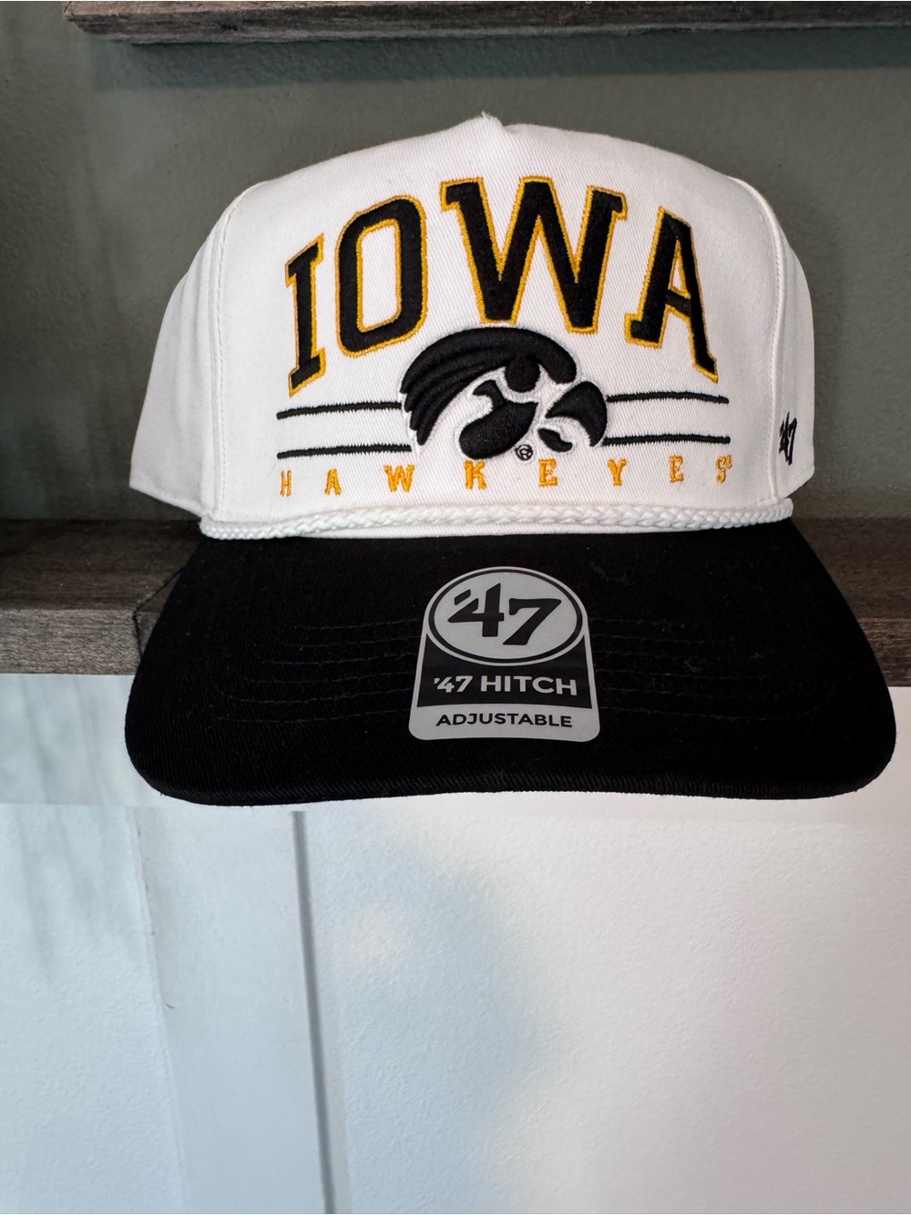 47 Brand Iowa Hawkeyes Snapback Hat in White, Black & Gold